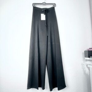 CO Essentials 100% Merino Wool Knit Wide Leg Women's Pants-Black